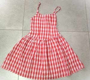 Kids Costumes to Hire - Gingham Red & white Dress - 8 Years